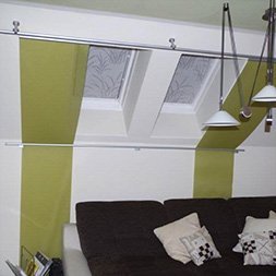 Flächenvorhang am Dachfenster
